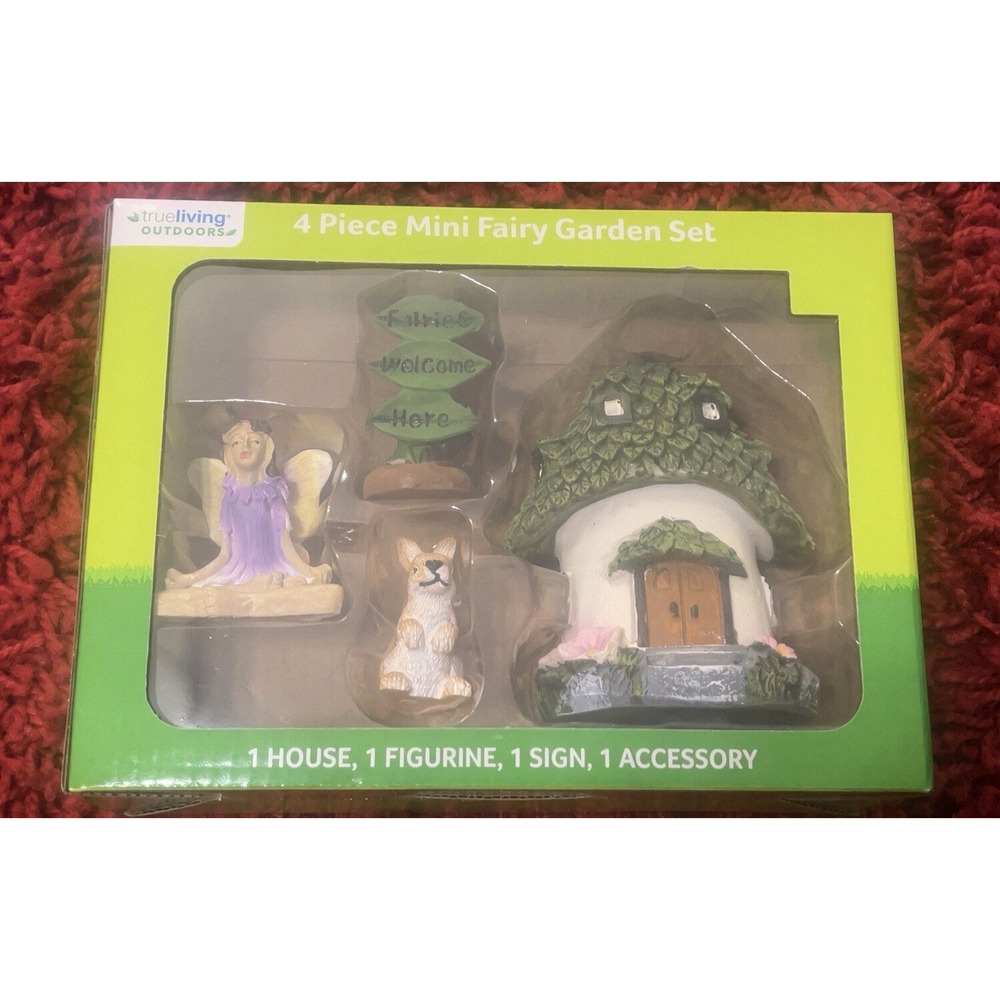 True Living Outdoors Mini Fairy Garden Set – 4 Piece NIB Diy Garden Essentials